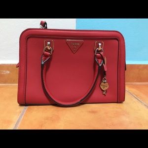Guess red tote & crossbody bag